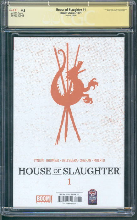 House of Slaughter #1 CGC SS 9.8 Preview Signed by TYNION & DELL'EDERA