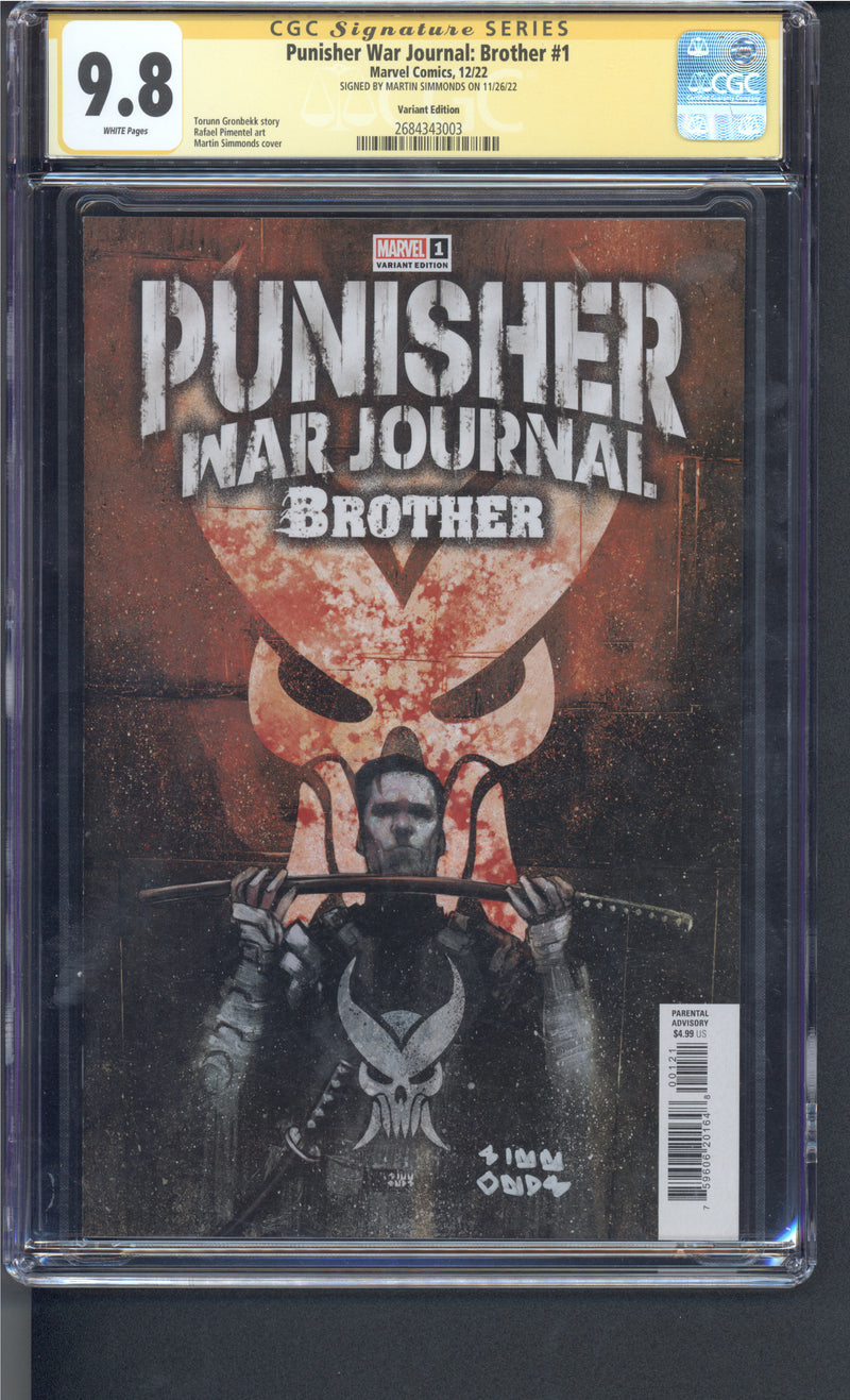 パニッシャー ウォー・ジャーナル ブラザー #1 CGC SS 9.8 マーティン・シモンズ直筆サイン入り 2022年11月26日