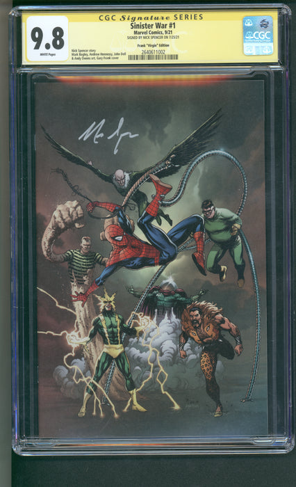 SINISTER WAR #1 CGC SS 9.8 FRANK VIRGIN SIGNED BY NICK SPENCER