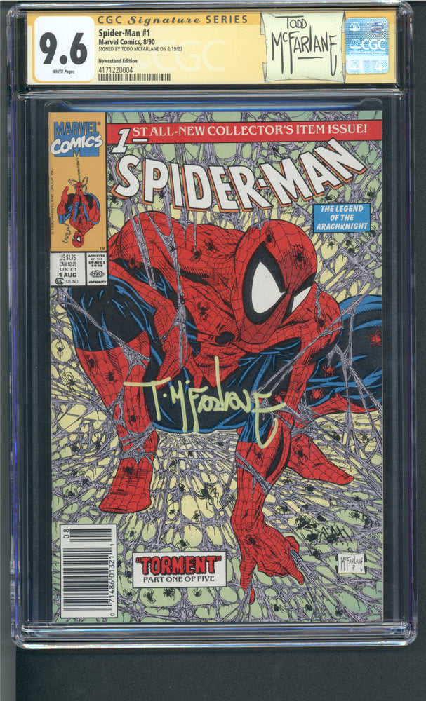 Spider-Man #1 CGC 9.6 Newsstand Edition SIGNED BY TODD MCFARLANE