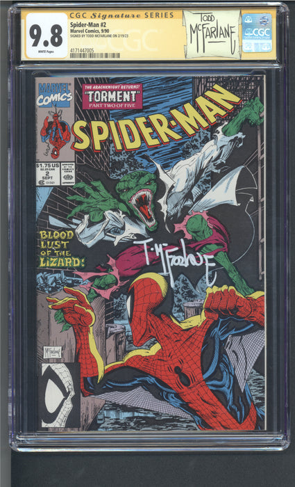 Spider-Man #2 CGC SS 9.8 SIGNED BY TODD MCFARLANE