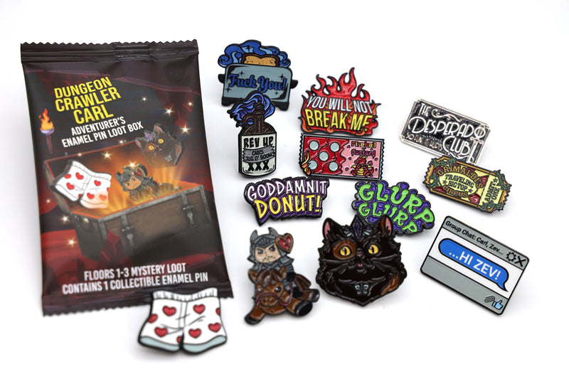 Dungeon Crawler Carl Adventurer's Pin Loot Box: Floors 1-3 (12 Count Box)