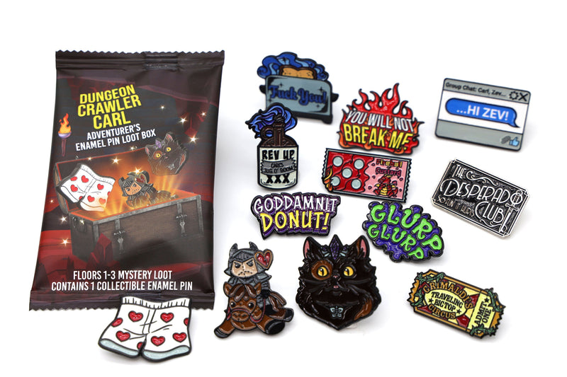Dungeon Crawler Carl Adventurer's Pin Loot Box: Floors 1-3 (12 Count Box)