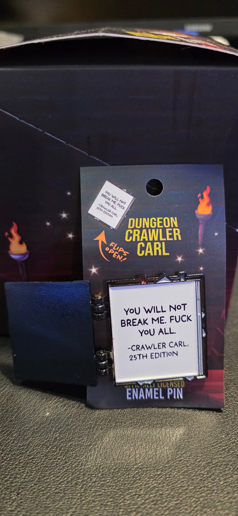 Dungeon Crawler Carl: Dungeon Anarchist's Cookbook Enamel Pin