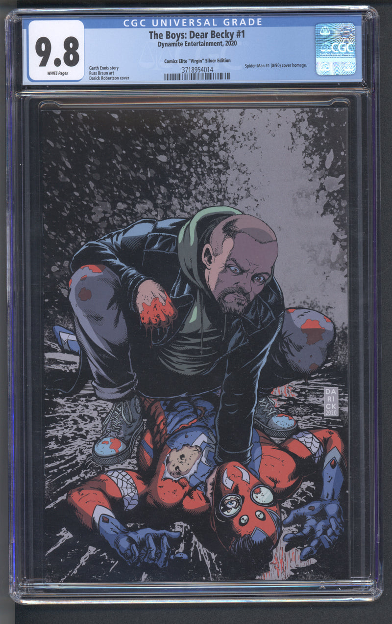 THE BOYS DEAR BECKY #1 CGC 9.8 ROBERTSON SPIDER-MAN HOMAGE SILVER VIRGIN