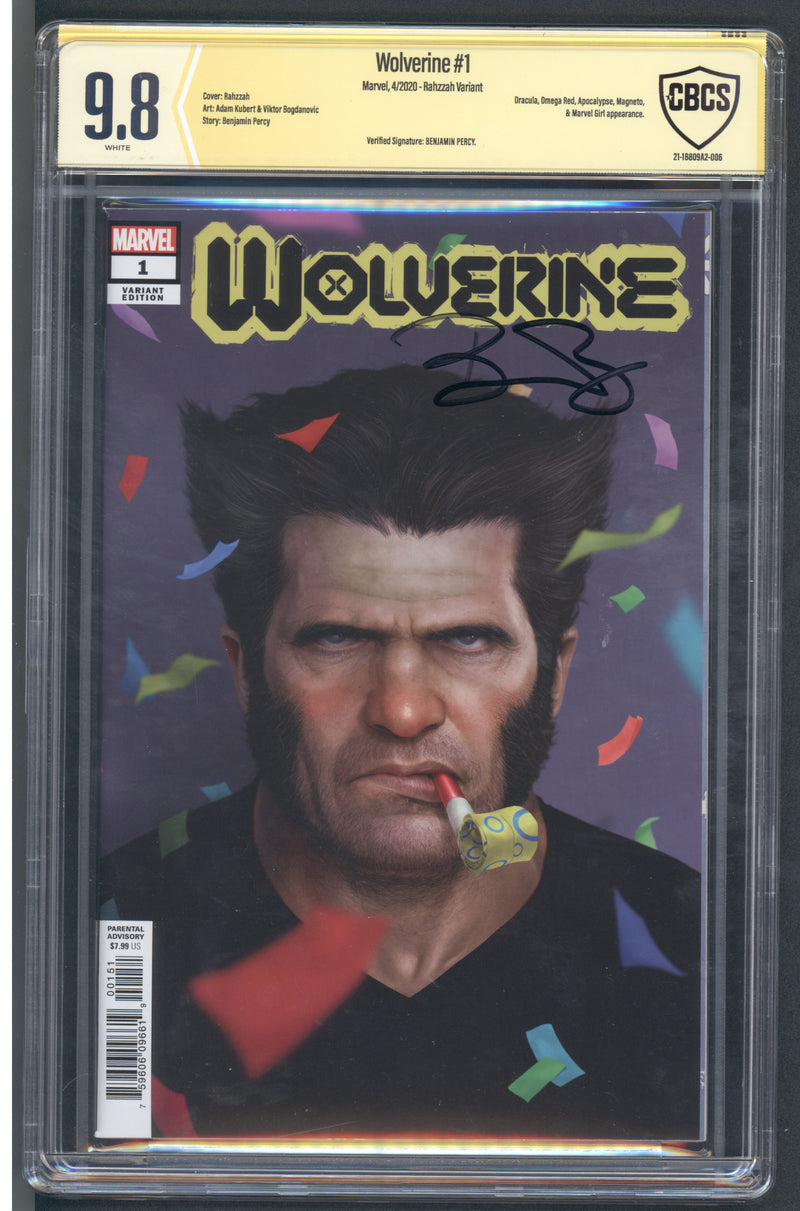 WOLVERINE #1 CBCS 9.8 RAHZZAH VARIANT SIGNED BY BEN PERCY NEW LABEL
