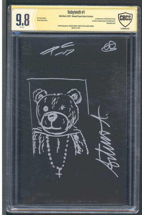 BABYTEETH #1 CBCS 9.8 SS SIGNED & SKETCH ARTURO TORRE, DONNY CATES & GARRY BROWN MAXWELL SUPER BLACK COVER