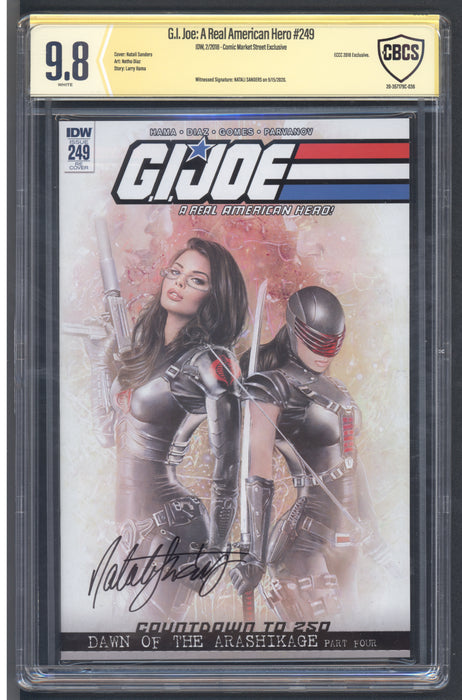 G.I. JOE A REAL AMERICAN HERO #249 CBCS SS 9.8 COVER & SIGNED BY NATALI SANDERS ECCC 2018