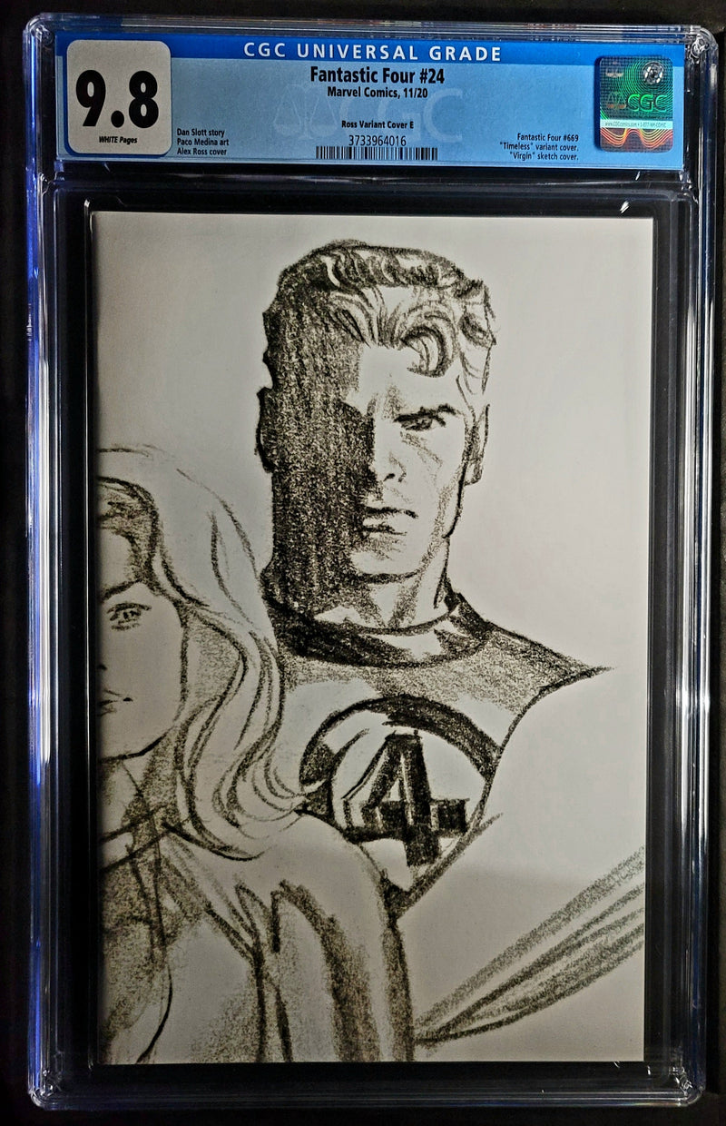 FANTASTIC FOUR #24 CGC 9.8 ROSS TIMELESS COVER E SKETCH MR. FANTASTIC
