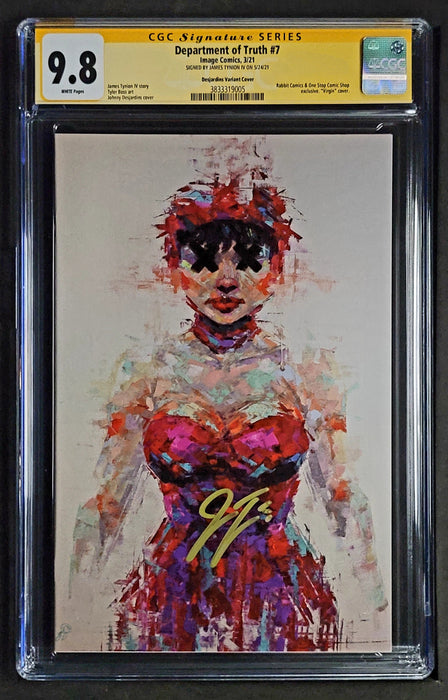 DEPARTMENT OF TRUTH #7 CGC SS 9.8 DESJARDINS COVER SIGNED BY TYNION