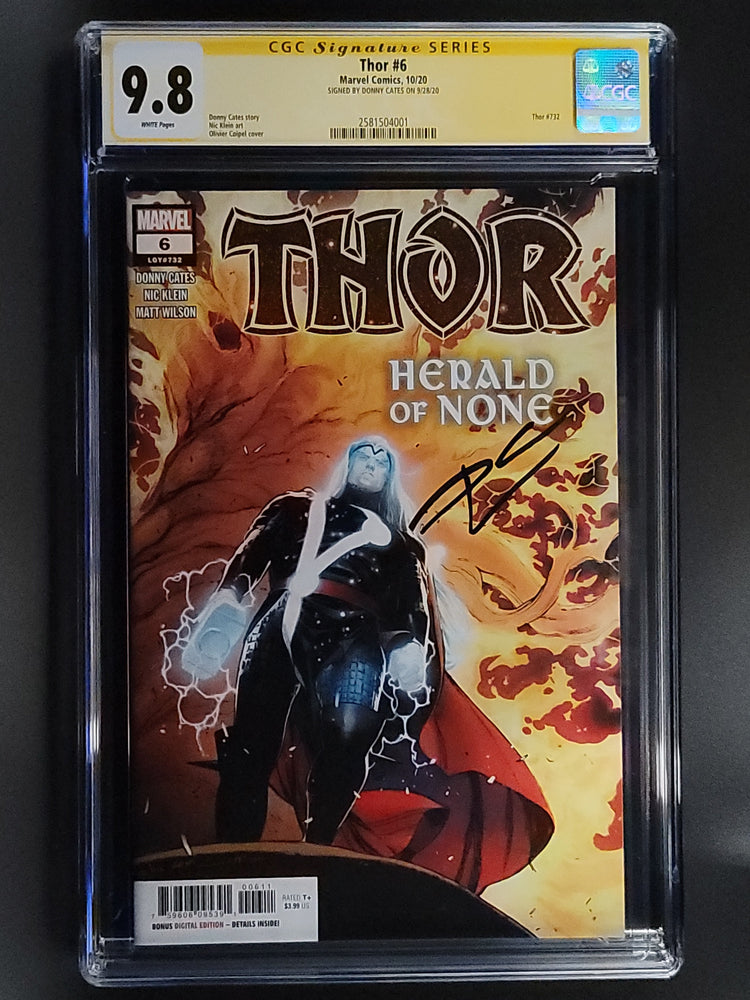 Thor #6 CGC SS 9.8 Olivier Coipel Cover signed by Donny Cates