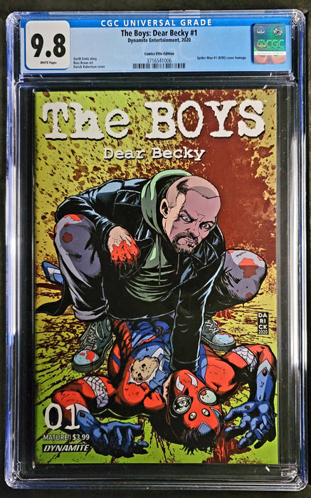 THE BOYS DEAR BECKY #1 CGC 9.8 ROBERTSON SPIDER-MAN HOMAGE TRADE