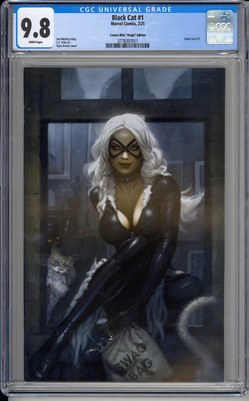 BLACK CAT #1 CGC 9.8 RYAN BROWN COVER B VIRGIN VOL. 2 2021