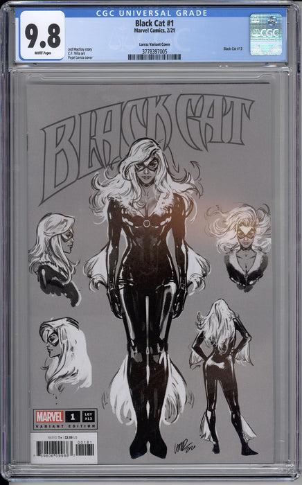BLACK CAT #1 CGC 9.8 1:100 LARRAZ SKETCH VARIANT
