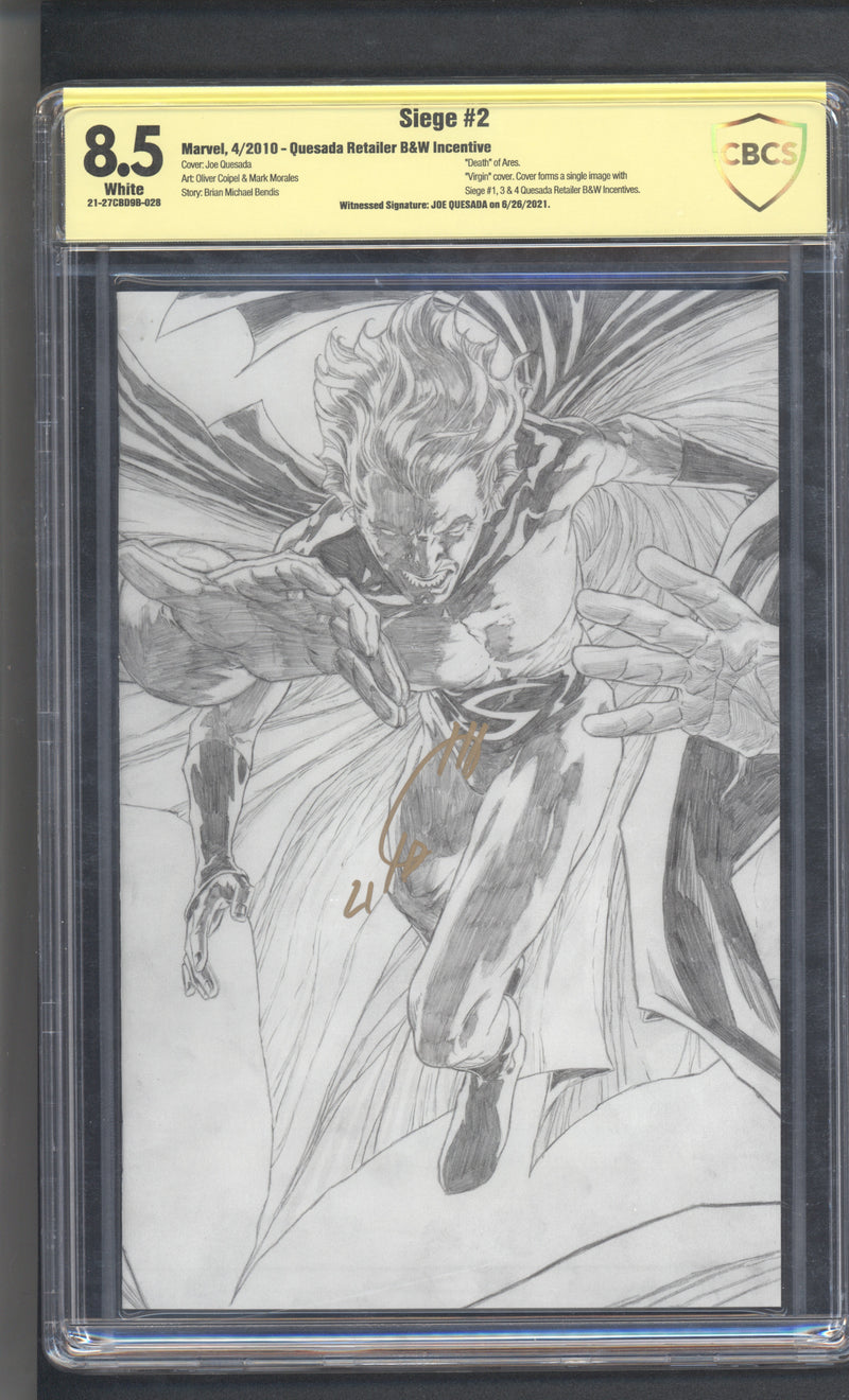 SIEGE #2 CBCS SS 8.5 JOE QUESADA氏サイン入り リテイラー向け白黒インセンティブ