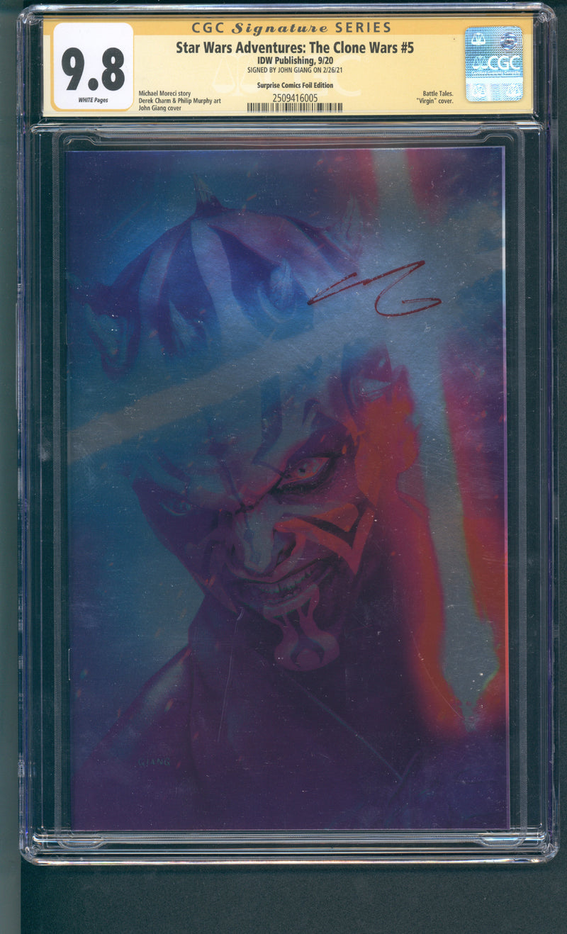 STAR WARS ADVENTURES CLONE WARS BATTLE TALES #5 CGC SS 9.8 ジョン・ジャン 直筆サイン入り フォイル