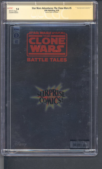 STAR WARS Adventures Clone Wars Battle Tales #5 CGC SS 9.8 Signed by John Giang Foil