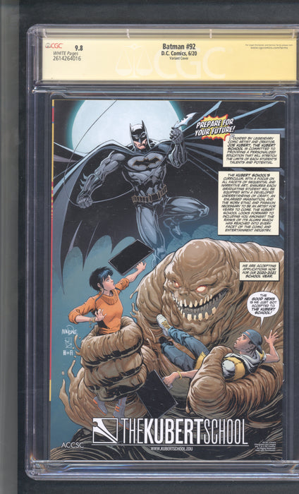 Batman #92 Variant Cover CGC SS 9.8