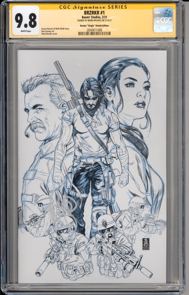 BRZRKR #1 CGC SS 9.8 BROOKS SIGNED INCENTIVE VIRGIN SKETCH 1:500