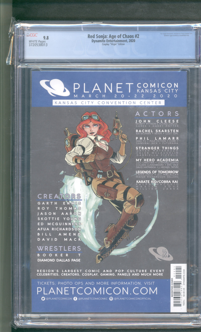 RED SONJA AGE OF CHAOS #2 CGC 9.8