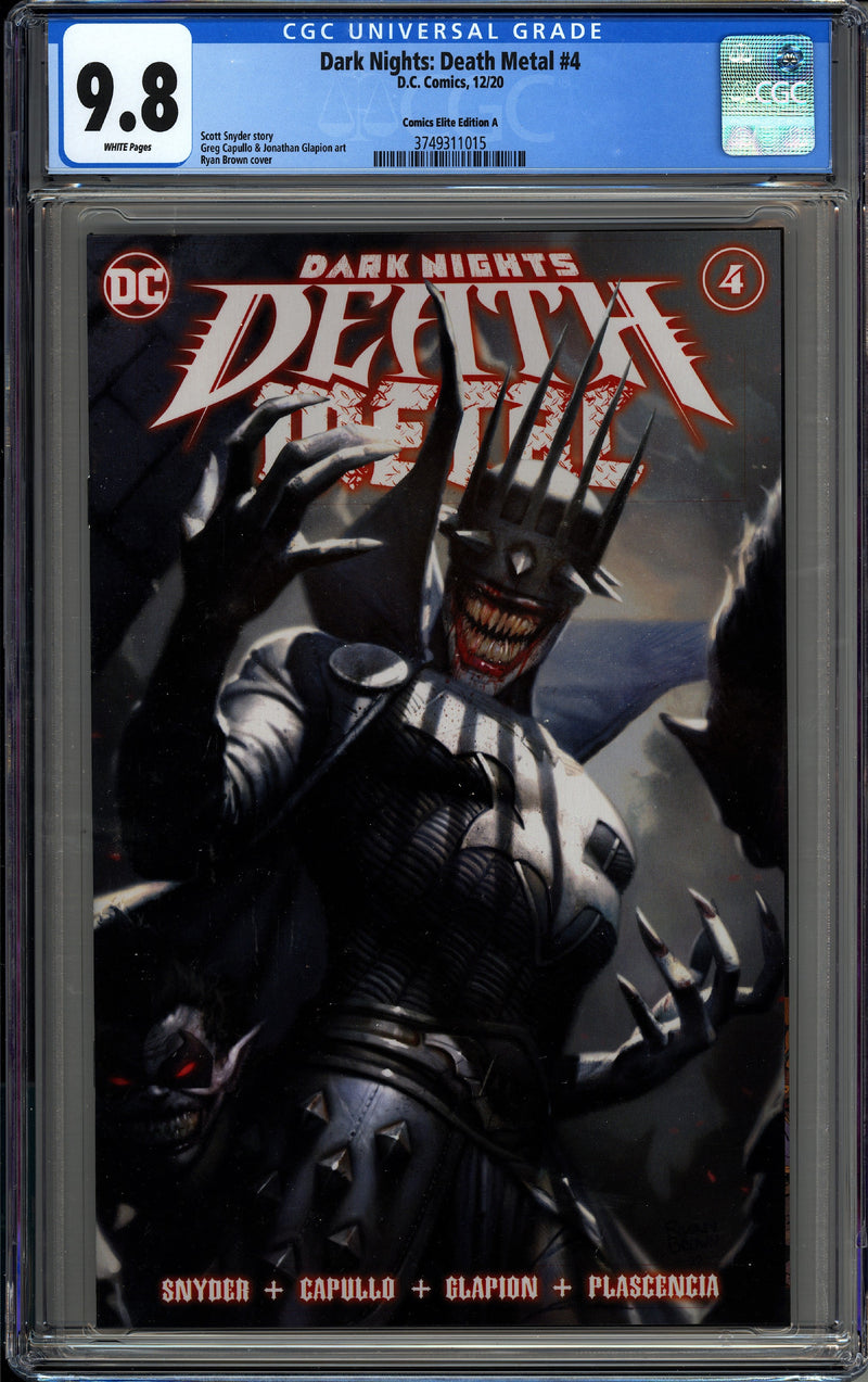 DARK NIGHTS DEATH METAL #4 CGC 9.8 RYAN BROWN TRADE