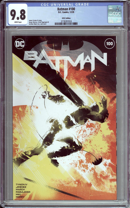 Batman #100 CGC 9.8 NYCC Edition Jock Cover - Major Payne's Comic Compound