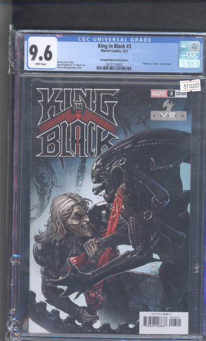 KING IN BLACK #3 CGC 9.6 GIANGIORDANO MARVEL VS ALIEN COVER