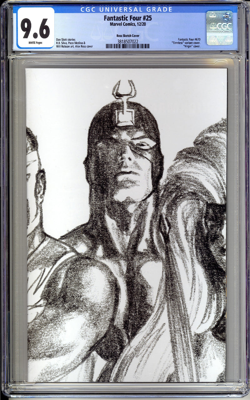 FANTASTIC FOUR #25 CGC 9.6 ROSS TIMELESS SKETCH BLACK BOLT