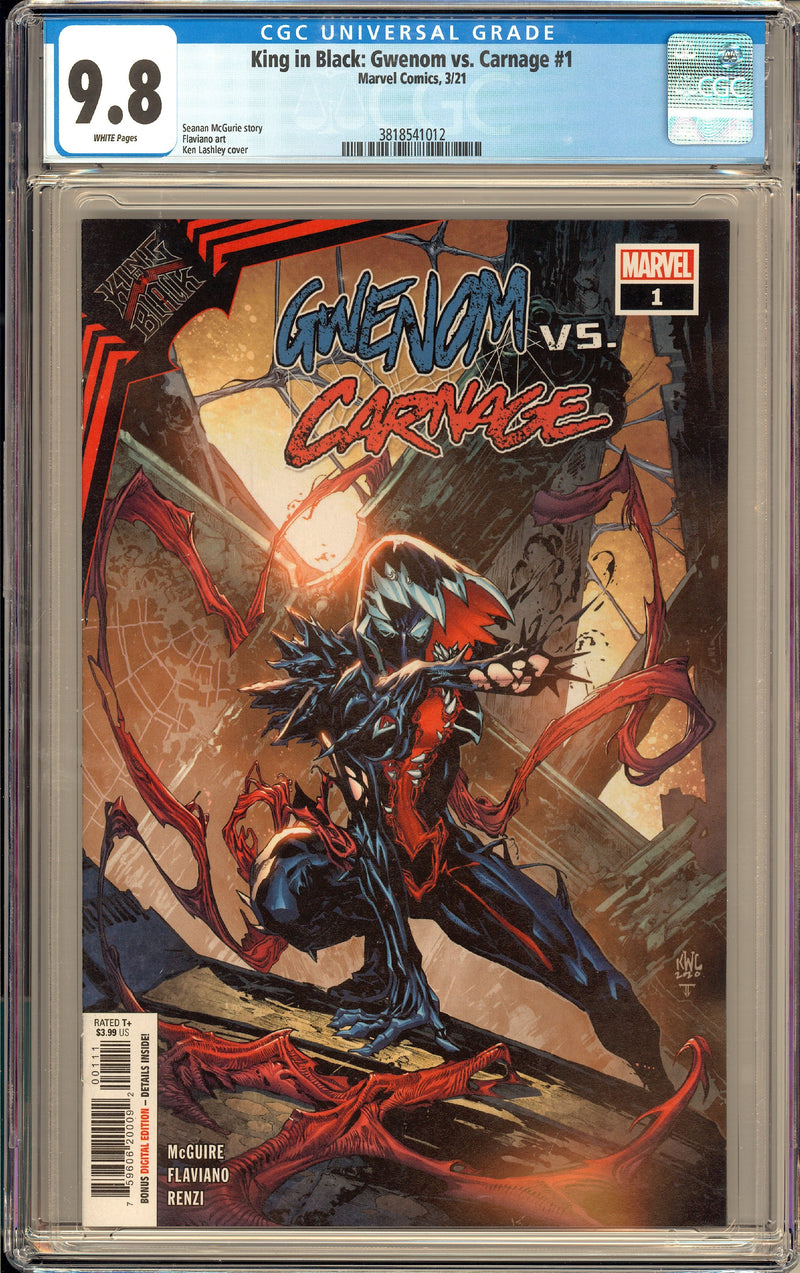KING IN BLACK GWENOM VS CARNAGE #1 CGC 9.8 KEN LASHLEY