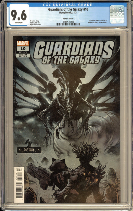 GUARDIANS OF THE GALAXY #10 CGC 9.6 LARRAZ MARVEL VS ALIEN COVER