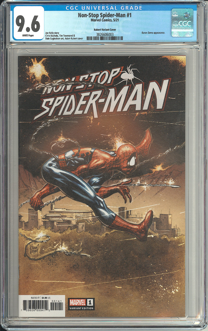 NON-STOP SPIDER-MAN #1 CGC 9.6 KUBERT 1:50 VARIANT