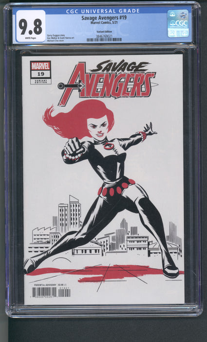 SAVAGE AVENGERS #19 CGC 9.8 MICHAEL CHO BLACK WIDOW TWO-TONE VARIANT