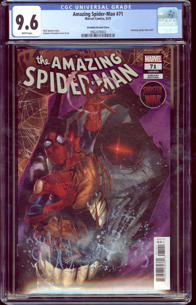 AMAZING SPIDER-MAN #71 CGC 9.6 VICENTINI VARIANT