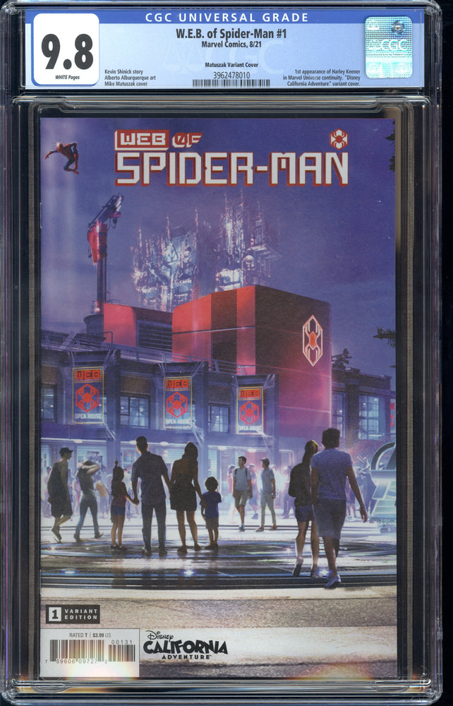 W.E.B. of Spider-Man #1 8/21 Marvel Comics Matuszak Variant Cover CGC 9.8