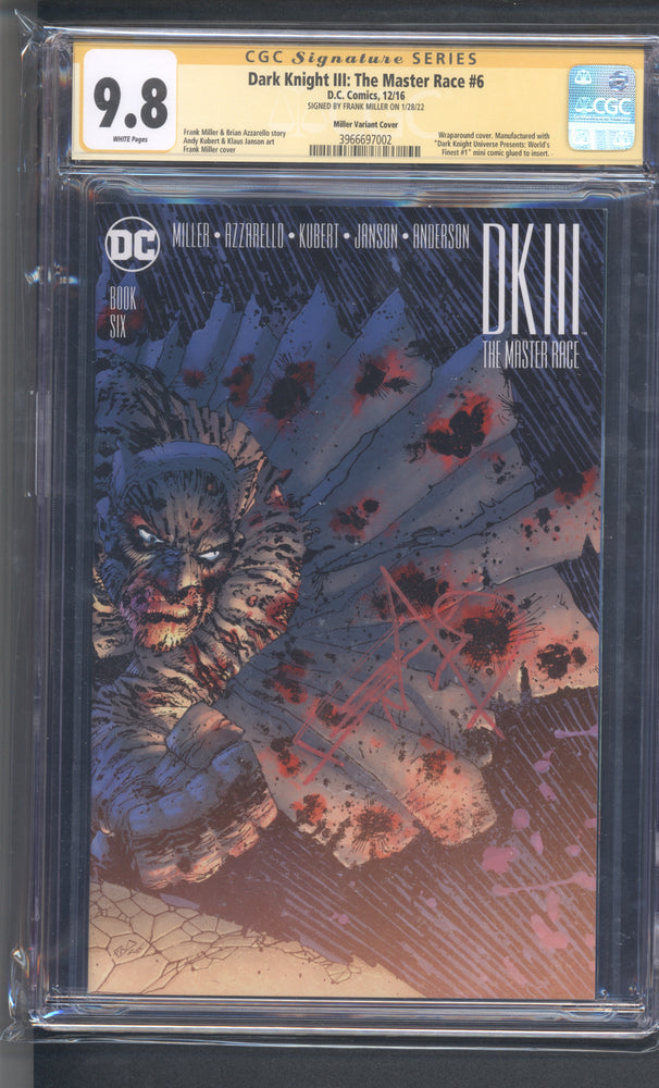 DK III THE MASTER RACE #6 CGC SS 9.8 MILLER VARIANT SIGNED