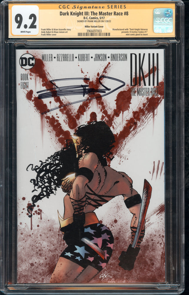DK III The Master Race #8 CGC SS 9.2 Miller Variant Signed