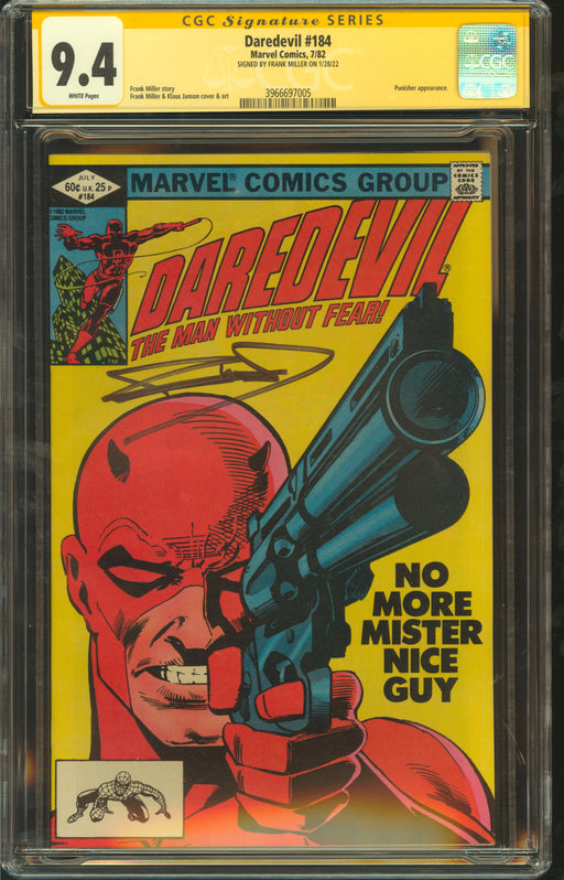 DAREDEVIL #184 CGC SS 9.4 SIGNED BY FRANK MILLER ON 1/28/22