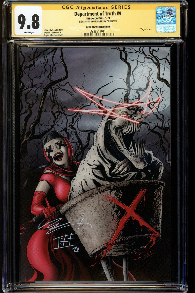 DEPARTMENT OF TRUTH #9 CGC SS 9.8 BRIAN SILVERBAX COVER & SIGNED BY ET MOVIE HOMAGE