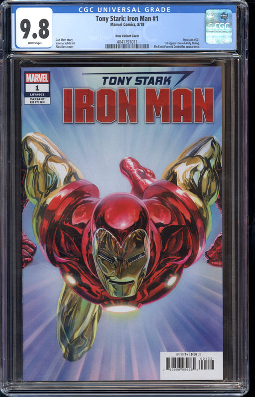 TONY STARK: IRON MAN #1 8/18 MARVEL COMICS ROSS VARIANT CGC 9.8