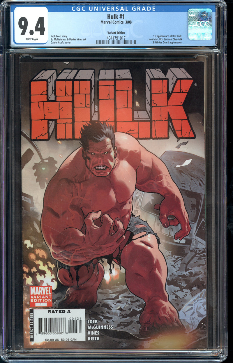 HULK #1 CGC 9.4 DANIEL ACUNA  3/08