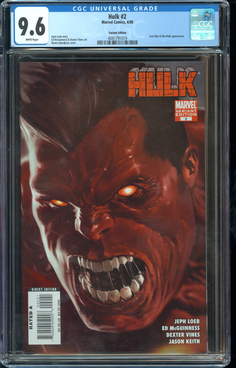 HULK #2 CGC 9.6 1:20 DJURDJEVIC VARIANT 2008
