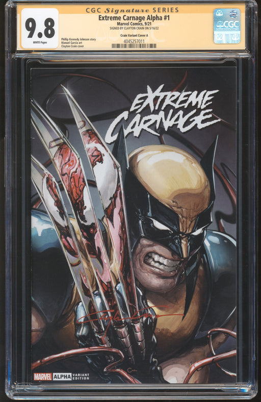 Extreme Carnage Alpha #1 Crain Variant Cover A CGC 9.8