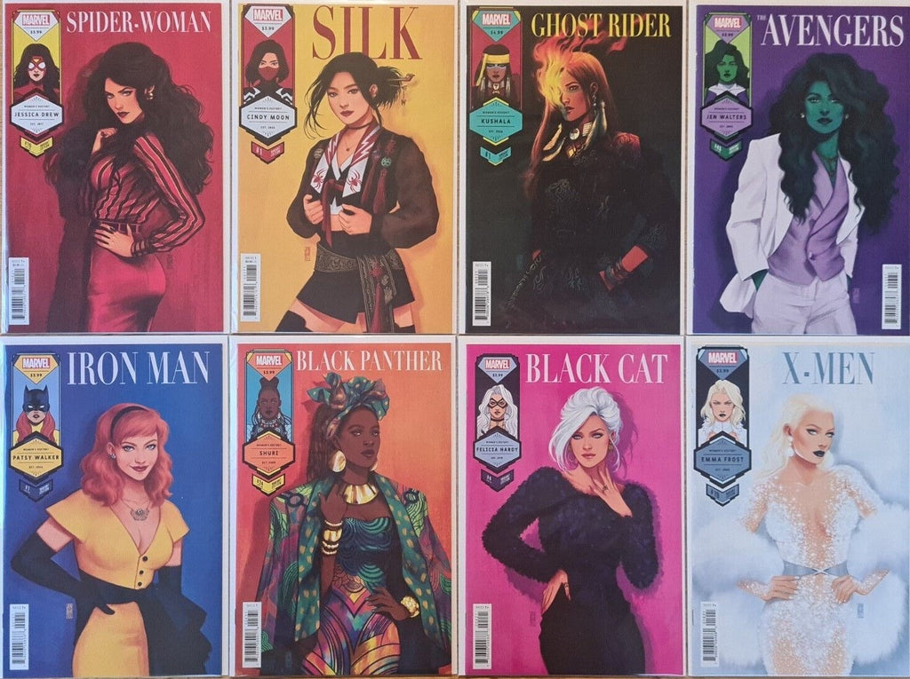 Marvel Comics - Womens History Month 2021 Jen Bartel Variant Covers Full Set x 8