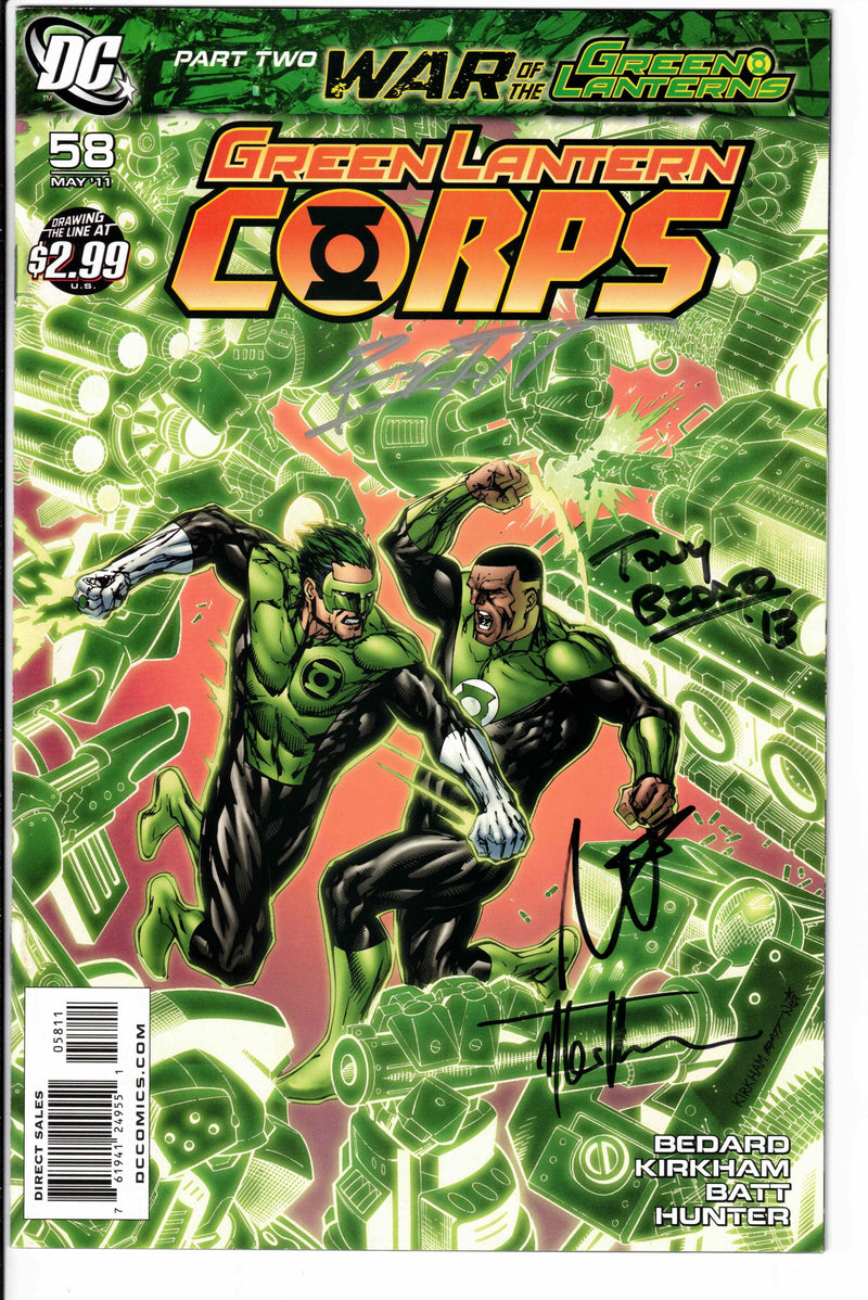GREEN LANTERN CORPS #58 3X SIGNED