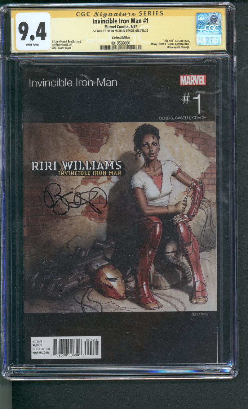 インビンシブル・アイアンマン #1 CGC SS 9.4 リリ・ウィリアムズ アディ・グラノフ ヒップホップ・バリアント