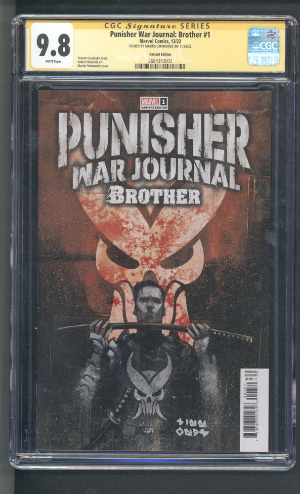 Punisher War Journal Brother CGC SS 9.8 Signed by Simmonds