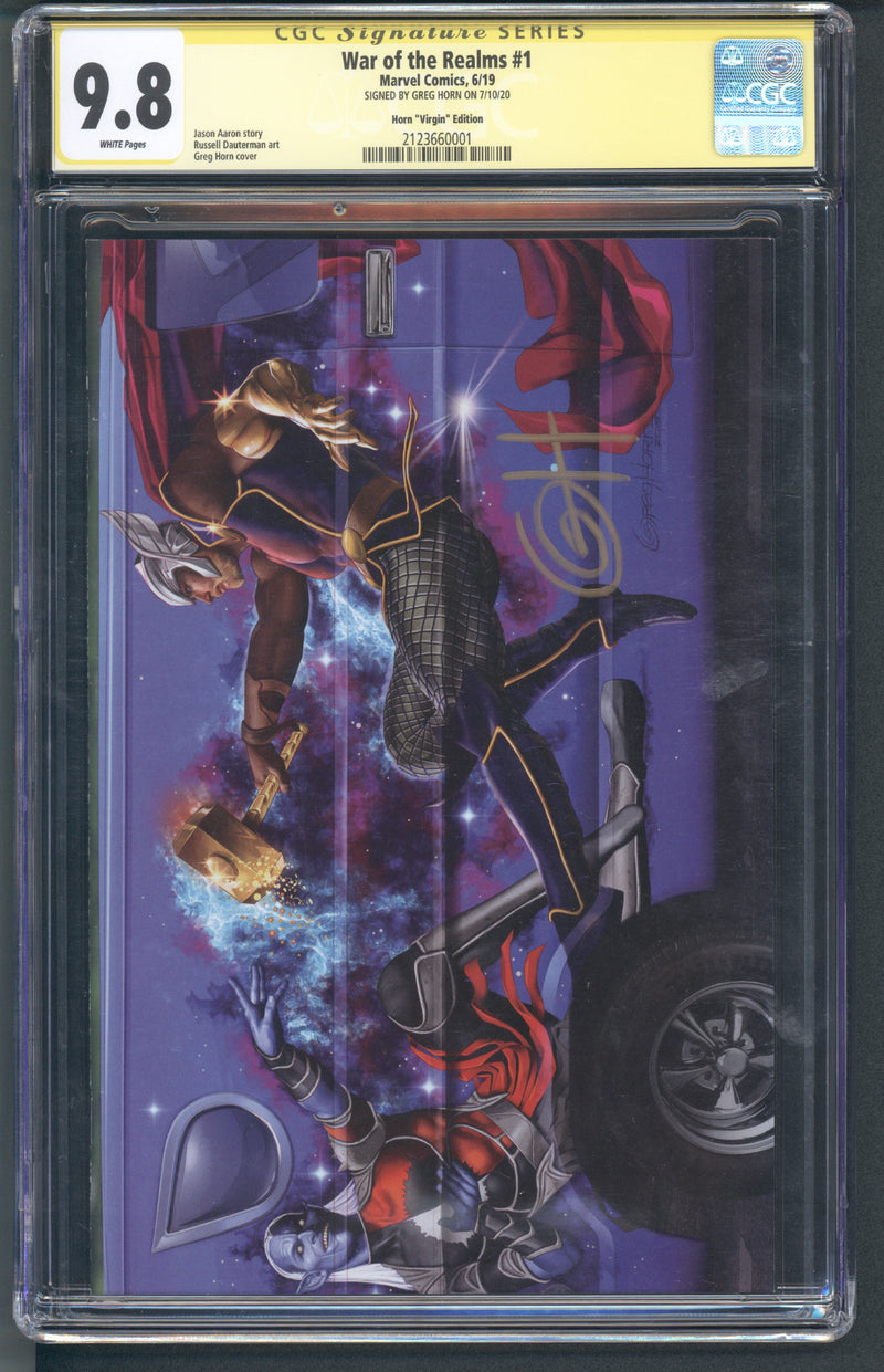 WAR OF THE REALMS #1 CGC SS 9.8 GREG HORN SIGNED VIRGIN