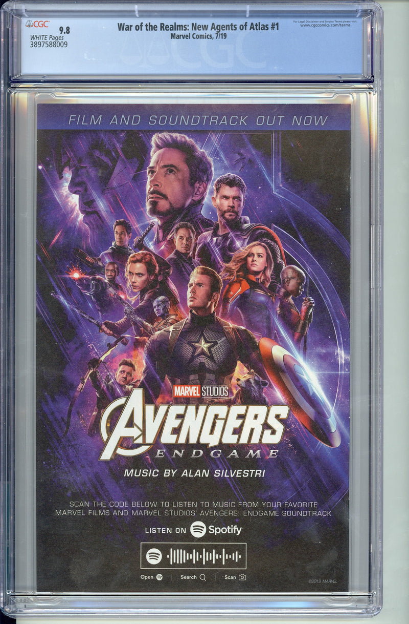 WAR OF THE REALMS NEW AGENTS OF ATLAS #1 CGC 9.8 COVER A