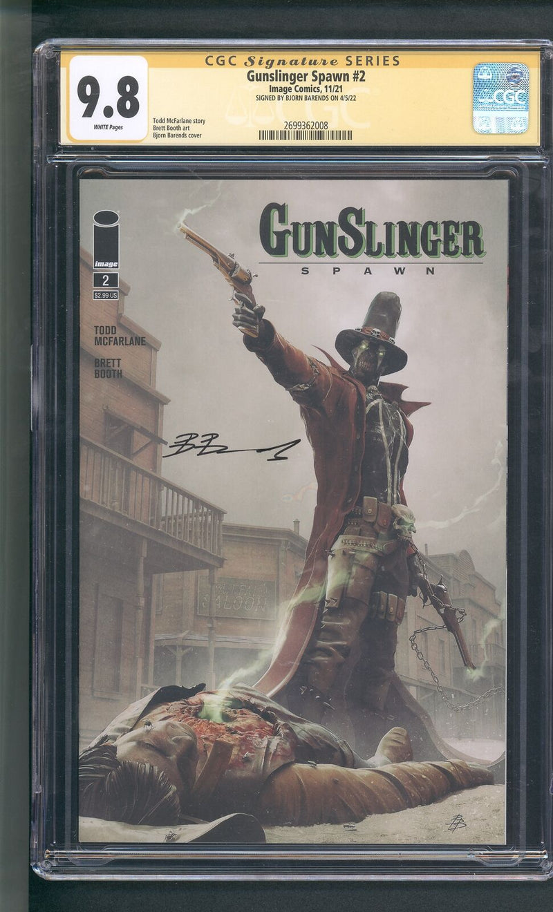 GUNSLINGER SPAWN #2 CGC 9.8 SIGNED BY BJORN BARENDS